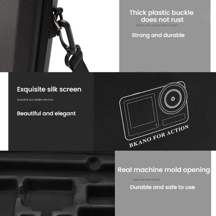 BKANO For DJI Osmo Action 3 / 4 / 5 Pro Sports Camera Storage Bag Portable Protective Bag Case(Black) - Case & Bags by BKANO | Online Shopping UK | buy2fix
