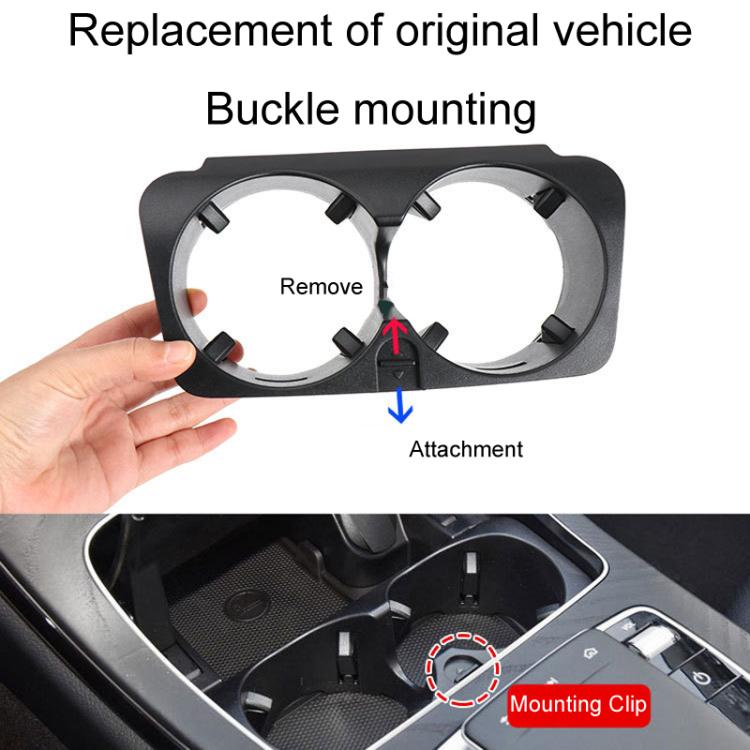 For Mercedes-Benz C-Class W205 / GLC W253 / E-Class W213 Center Console Beverage Cup Holder 2056802391, Style: Red Carbon Fiber - Car Drink Holders by buy2fix | Online Shopping UK | buy2fix