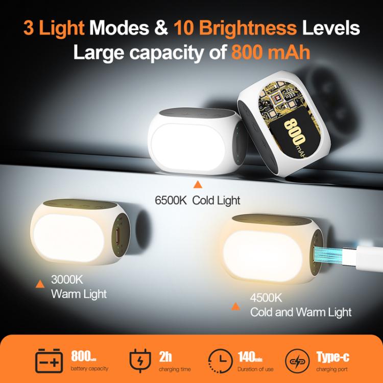 For DJI / Zhiyun Handheld Gimbal Stabilizer Fill Light Magnetic LED Photography Lamp Mobile Phone Fill Light, Model: XJ97P One Lamp + Clips Set - Selfie Light by buy2fix | Online Shopping UK | buy2fix