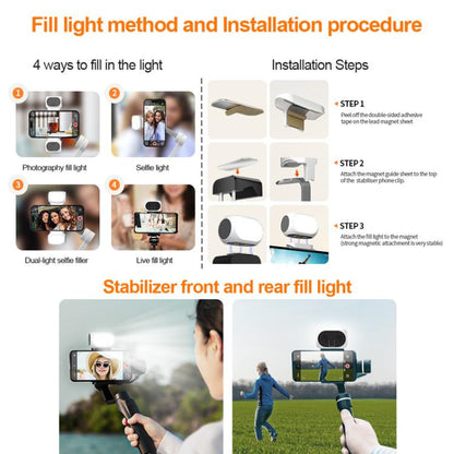 For DJI / Zhiyun Handheld Gimbal Stabilizer Fill Light Magnetic LED Photography Lamp Mobile Phone Fill Light, Model: XJ97 One Lamp - Selfie Light by buy2fix | Online Shopping UK | buy2fix