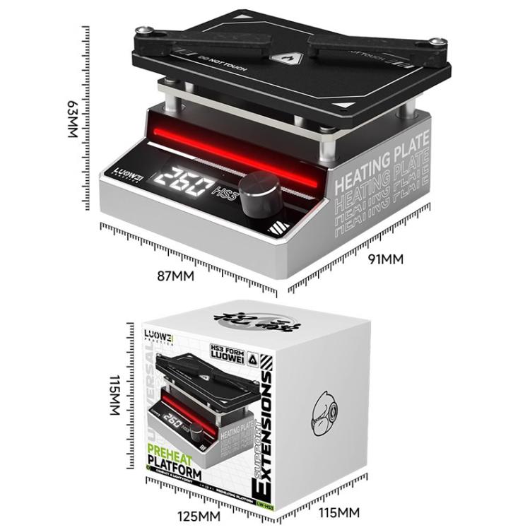 LUOWEI HS3 Universal Preheating Heating Station Layered Lamination Tinning Degumming Heating Station EU Plug - Repair Platform by LUOWEI | Online Shopping UK | buy2fix
