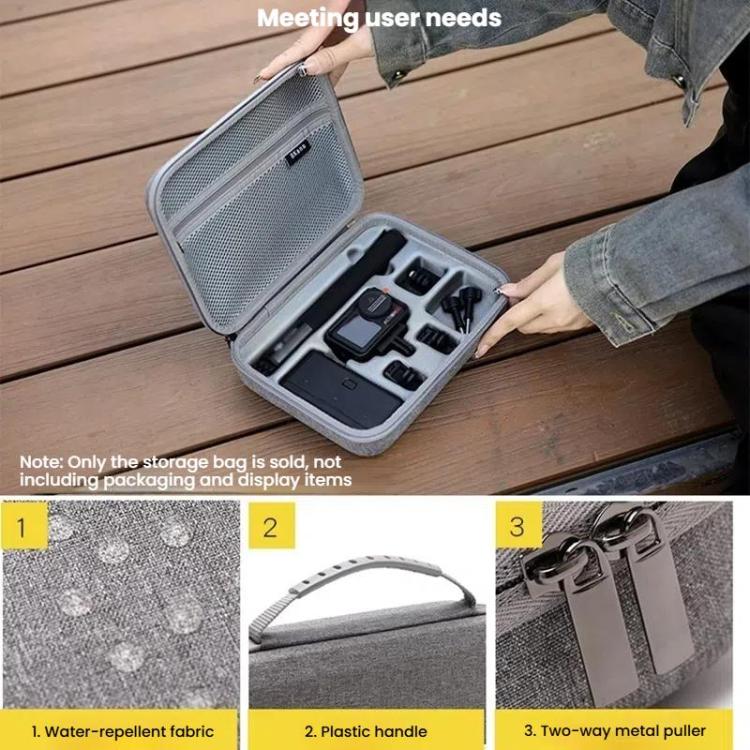 BKANO For DJI Osmo Action 4 / 5 Pro Set Storage Bag Organizer Case Hard Shell Case Handbag(Gray) - Case & Bags by BKANO | Online Shopping UK | buy2fix