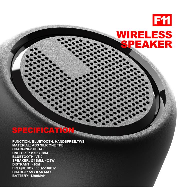 TWS Bluetooth Speaker IPX4 Waterproof Rechargeable Portable Mini Subwoofer Music Player(Black) - Desktop Speaker by buy2fix | Online Shopping UK | buy2fix