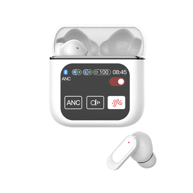 1.9 Inch TFT Full-Color Touchscreen Wireless 5.4 Earbuds ANC+ENC Noise Reduction In-Ear Sports Earphones(White) - Bluetooth Earphone by buy2fix | Online Shopping UK | buy2fix