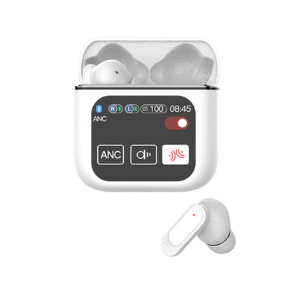1.9 Inch TFT Full-Color Touchscreen Wireless 5.4 Earbuds ANC+ENC Noise Reduction In-Ear Sports Earphones(White) - Bluetooth Earphone by buy2fix | Online Shopping UK | buy2fix