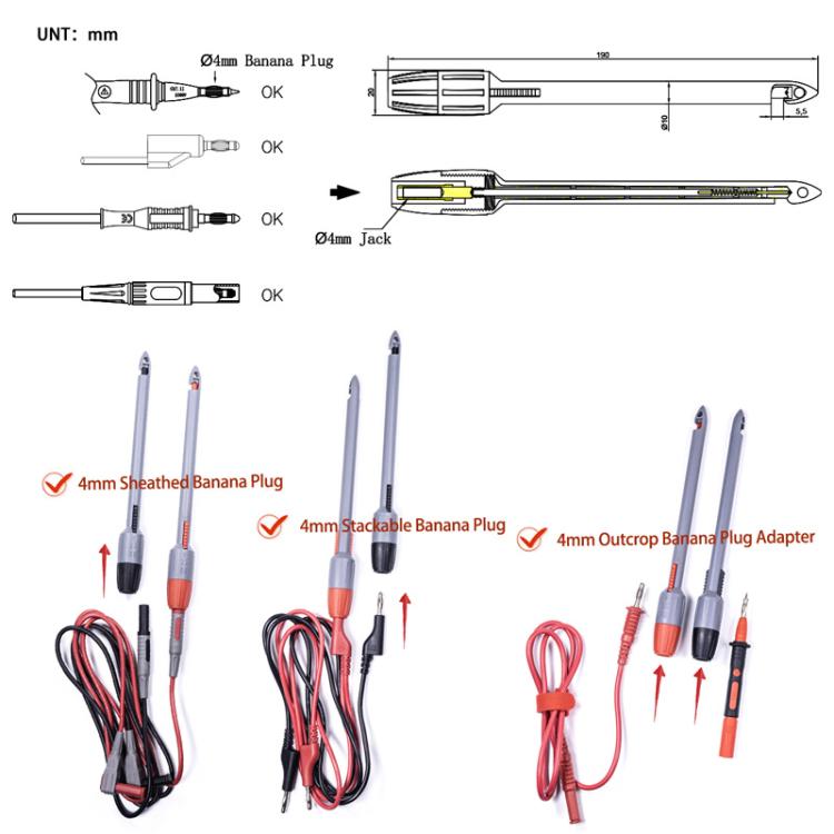 Banana Plug Multimeter Non-Destructive Piercing Probe(2mm Jack) - Other Tester Tool by buy2fix | Online Shopping UK | buy2fix