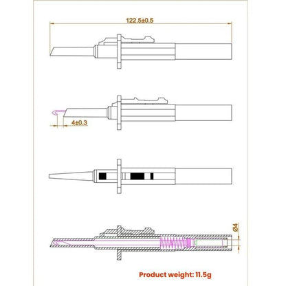 4mm Banana Jack Multimeter IC Clip Test Hook Telescopic Probe(Black) - Other Tester Tool by buy2fix | Online Shopping UK | buy2fix