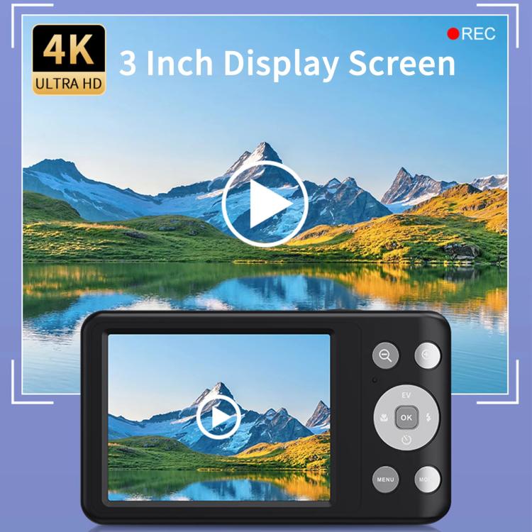 4K HD 6X Optical Zoom Digital Camera 3 Inch IPS Screen Video Vlogging Camcorde 32G(White) - Video Cameras by buy2fix | Online Shopping UK | buy2fix