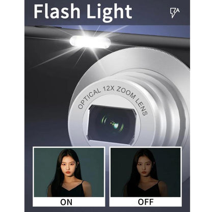 4K HD 6X Optical Zoom Digital Camera 3 Inch IPS Screen Video Vlogging Camcorde 32G(White) - Video Cameras by buy2fix | Online Shopping UK | buy2fix