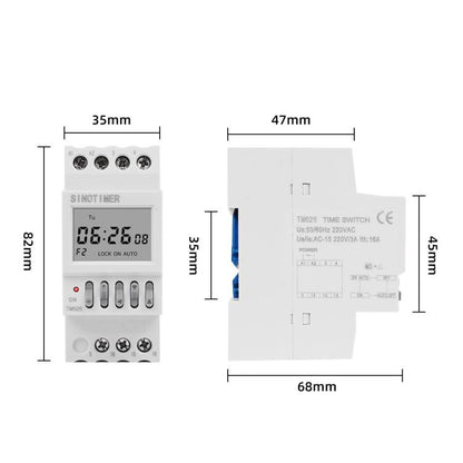 SINOTIMER TM626  2 Channel Timer Switch 220V 7 Days Weekly Programmable Timer - Switch by SINOTIMER | Online Shopping UK | buy2fix
