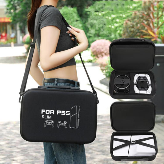 BKANO For Sony PS5 Slim Storage Bag Hard-Shell Shoulder Suitcase Storage Case(Gray) - Bags by BKANO | Online Shopping UK | buy2fix