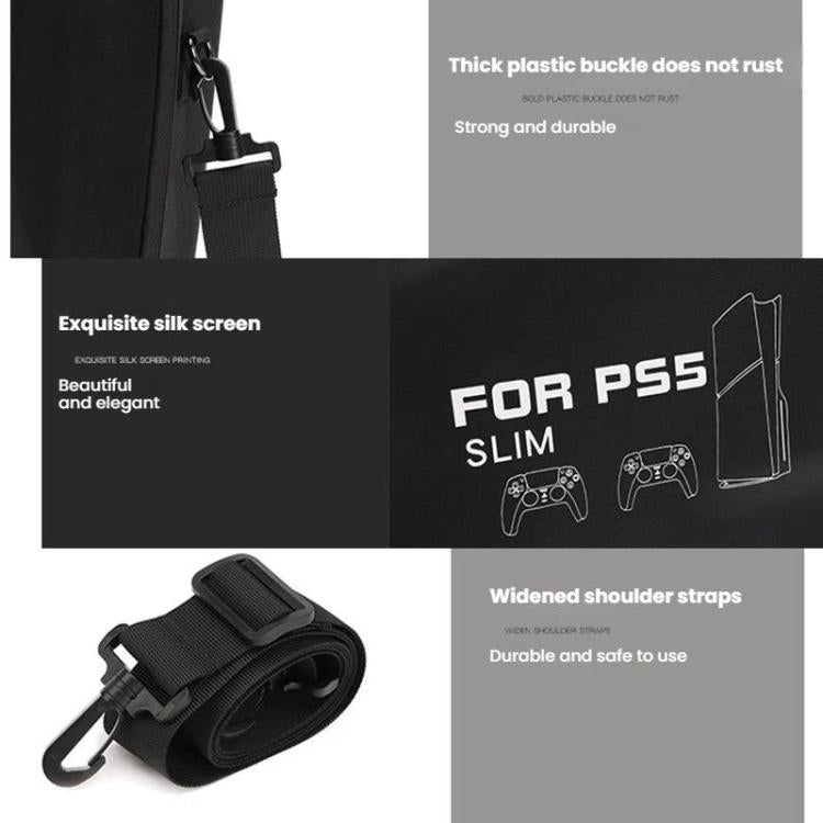 BKANO For Sony PS5 Slim Storage Bag Hard-Shell Shoulder Suitcase Storage Case(Gray) - Bags by BKANO | Online Shopping UK | buy2fix