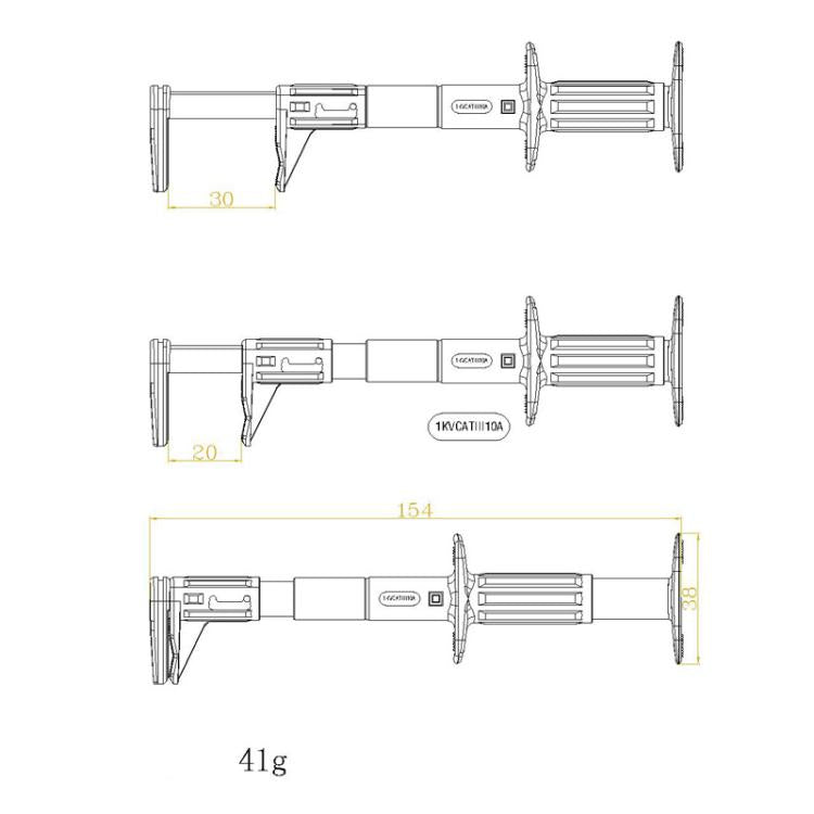 4mm Banana Jack IC Clamp Probe Hook Universal Multimeter Test Telescopic Hook(Red) - Other Tester Tool by buy2fix | Online Shopping UK | buy2fix
