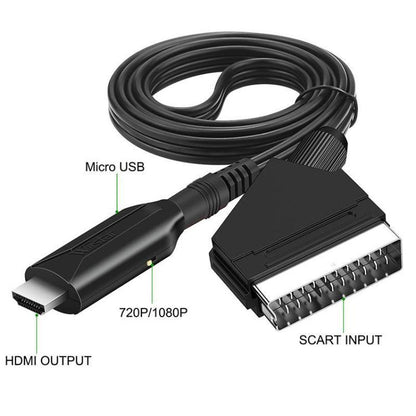 SCART To HDMI Converter For Set-Top Boxes Game Consoles Audio Video(Black) - Converter by buy2fix | Online Shopping UK | buy2fix