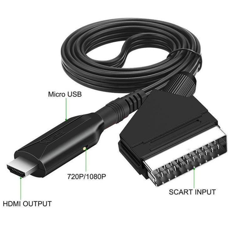 HDMI To SCART Converter For Set-Top Boxes Game Consoles Audio Video(Black) - Converter by buy2fix | Online Shopping UK | buy2fix