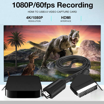 HDMI To SCART Converter For Set-Top Boxes Game Consoles Audio Video(Black) - Converter by buy2fix | Online Shopping UK | buy2fix