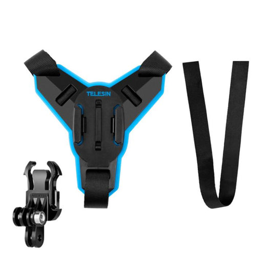 TELESIN Sports Camera Motorcycle Helmet Chin Mount Bracket For GoPro HERO Series / DJI Osmo Action / Insta360, Spec: Holder + J-Buckle - Helmet Mount by TELESIN | Online Shopping UK | buy2fix