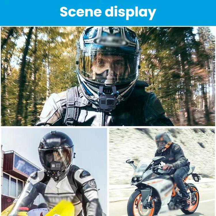 TELESIN Sports Camera Motorcycle Helmet Chin Mount Bracket For GoPro HERO Series / DJI Osmo Action / Insta360, Spec: Holder + J-Buckle - Helmet Mount by TELESIN | Online Shopping UK | buy2fix
