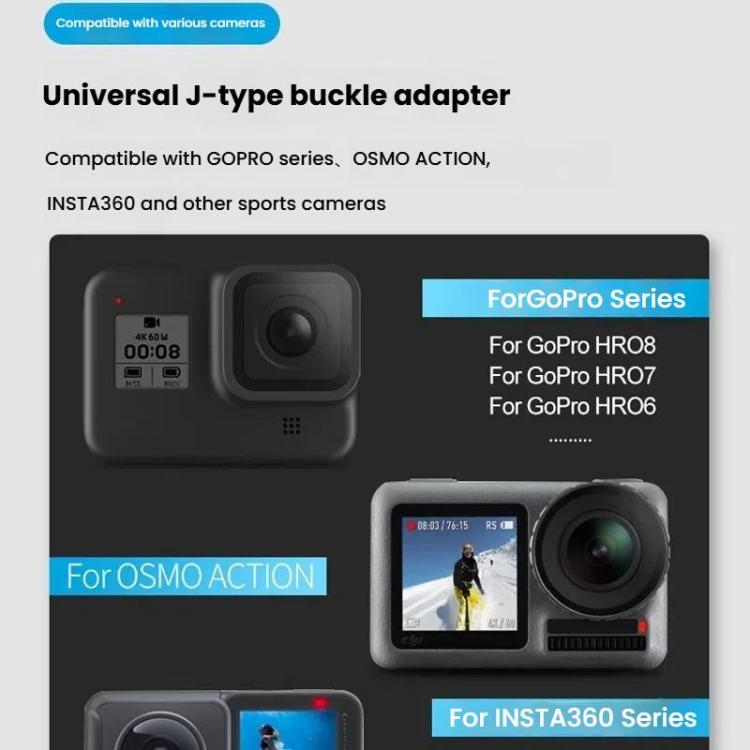 TELESIN Sports Camera Motorcycle Helmet Chin Mount Bracket For GoPro HERO Series / DJI Osmo Action / Insta360, Spec: Holder + J-Buckle - Helmet Mount by TELESIN | Online Shopping UK | buy2fix