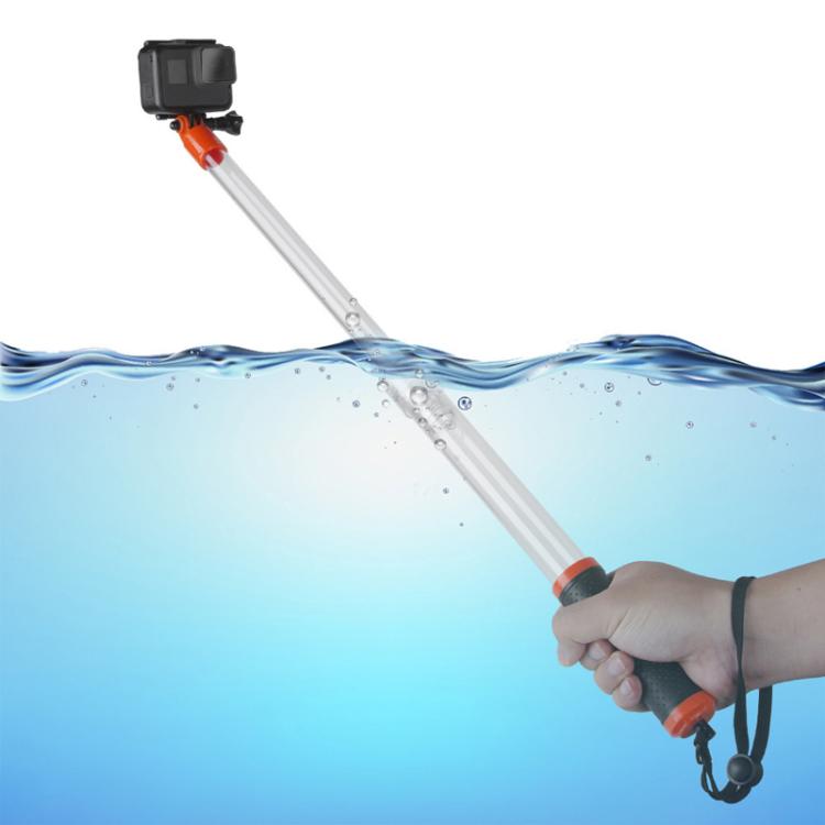 TELESIN Waterproof Selfie Stick For GoPro HERO Series / DJI Osmo Action Series And Other Sports Camera(Transparent) - Extendable Pole by TELESIN | Online Shopping UK | buy2fix