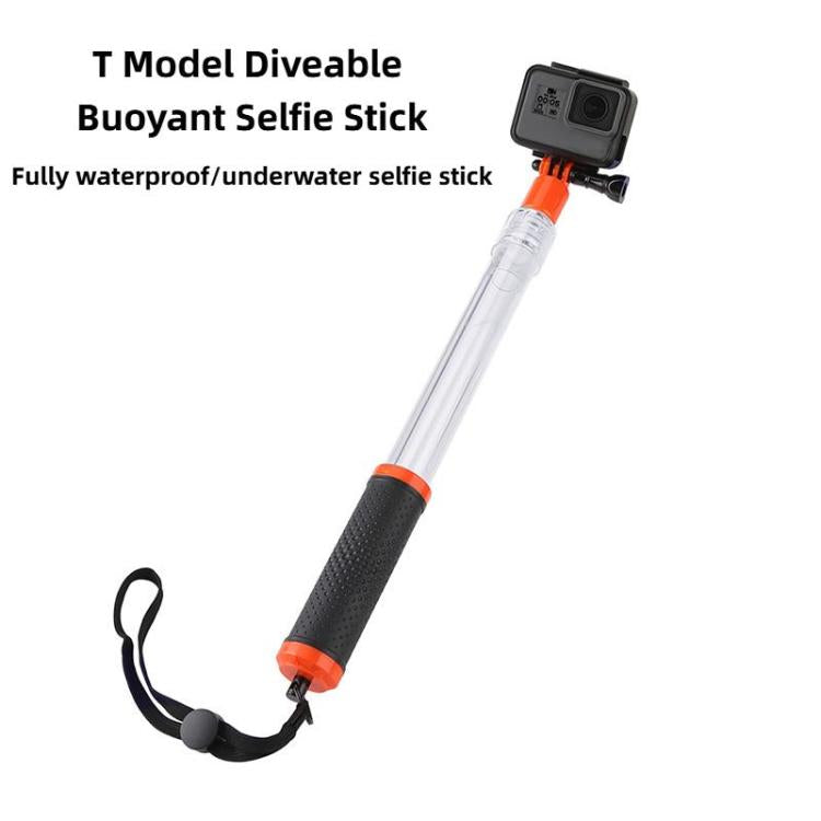 TELESIN Waterproof Selfie Stick For GoPro HERO Series / DJI Osmo Action Series And Other Sports Camera(Transparent) - Extendable Pole by TELESIN | Online Shopping UK | buy2fix