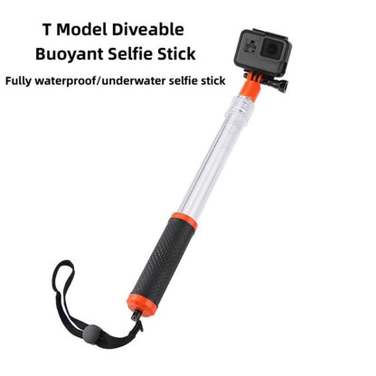TELESIN Waterproof Selfie Stick For GoPro HERO Series / DJI Osmo Action Series And Other Sports Camera(Transparent) - Extendable Pole by TELESIN | Online Shopping UK | buy2fix