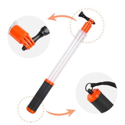 TELESIN Waterproof Selfie Stick For GoPro HERO Series / DJI Osmo Action Series And Other Sports Camera(Transparent) - Extendable Pole by TELESIN | Online Shopping UK | buy2fix