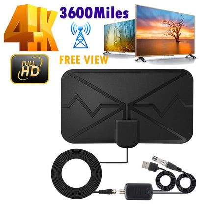 3600 Miles 4K Digital Antenna TV indoor Amplifier Signal Booster DVB-T2 HDTV Antenna - DVB-T & Simulation Antenna by buy2fix | Online Shopping UK | buy2fix