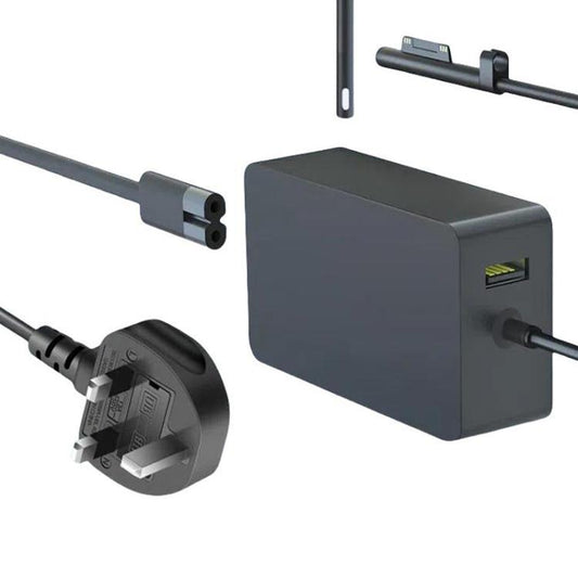 For Microsoft Surface Laptop 65W 15V 4A Fast Charger With 5V 1A  USB-A Port AC Adapter UK Plug - For Microsoft by buy2fix | Online Shopping UK | buy2fix