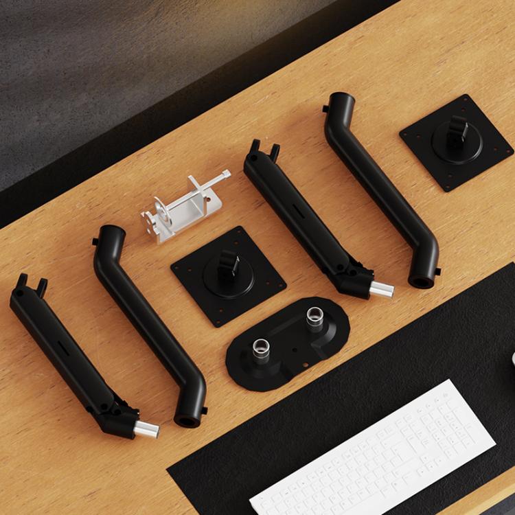 17-32 Inch Dual Monitor Mount Gas Spring 360 Degree Heavy Duty Floating Desk Arm(Black) - Laptop Stand by buy2fix | Online Shopping UK | buy2fix