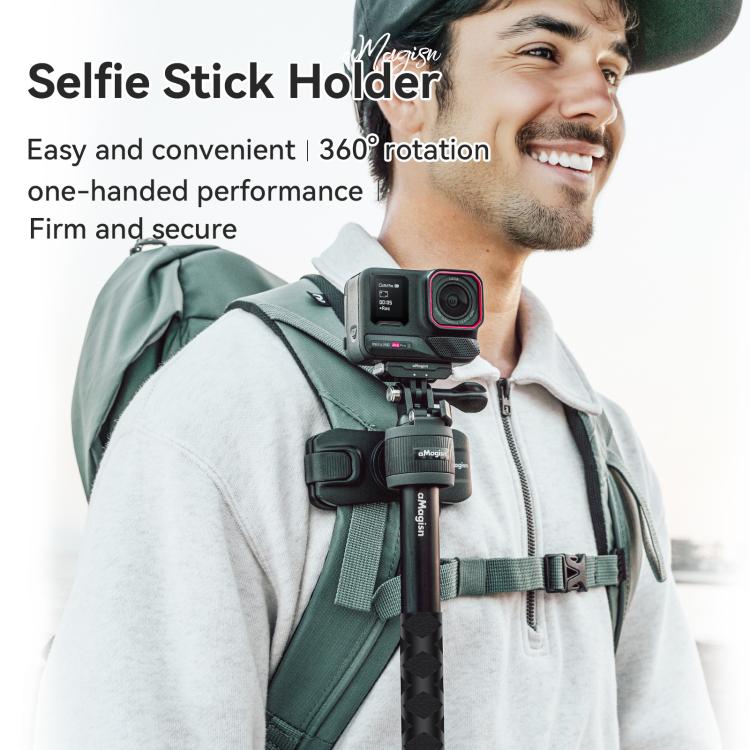 AMagisn Selfie Stick Hanger Action Camera Backpack Quick Attachment for Insta360 / DJI / GoPro(Black) - Backpack Clip by AMagisn | Online Shopping UK | buy2fix
