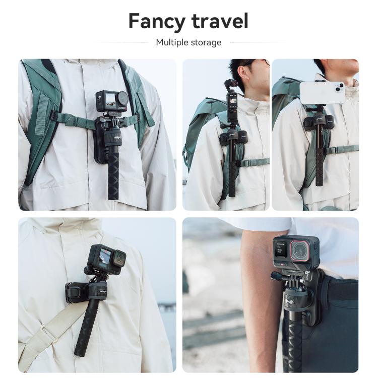 AMagisn Selfie Stick Hanger Action Camera Backpack Quick Attachment for Insta360 / DJI / GoPro(Black) - Backpack Clip by AMagisn | Online Shopping UK | buy2fix