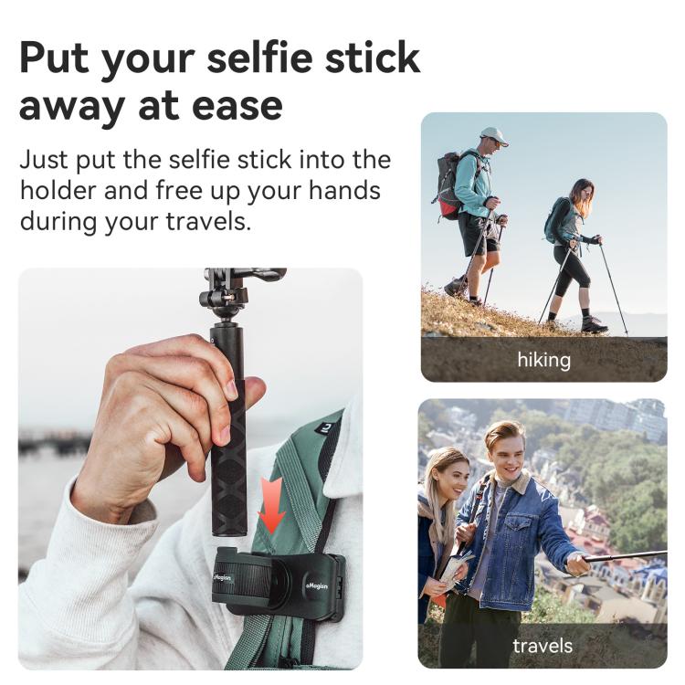 AMagisn Selfie Stick Hanger Action Camera Backpack Quick Attachment for Insta360 / DJI / GoPro(Black) - Backpack Clip by AMagisn | Online Shopping UK | buy2fix