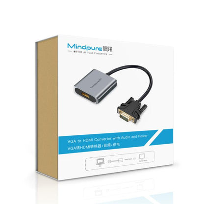Mindpure AD014 Upgraded Version VGA To HDMI Converter For Computer Monitor Cable Adapter With Audio Power Supply - Converter by Mindpure | Online Shopping UK | buy2fix