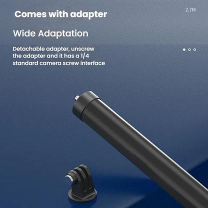 TELESIN Gen 2 2.7m Carbon Fiber Selfie Stick Sports Camera Extension Rod For GoPro HERO13 Black / Insta360(Black) - Extendable Pole by TELESIN | Online Shopping UK | buy2fix