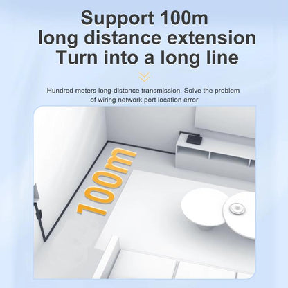 Mindpure AD043 2pcs Network Cable Pair Connector Extender Adapter RJ45 Network Gigabit Dual Pass-through Broadband Crystal Heads(White+Black) - Lan Cable and Tools by Mindpure | Online Shopping UK | buy2fix