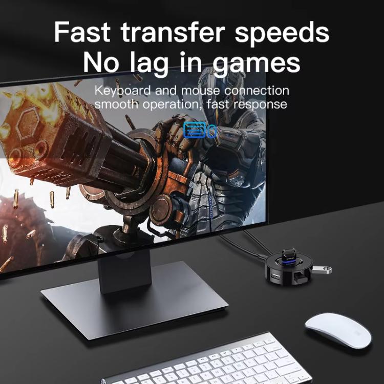 Mindpure US018 Computer Expansion USB2.0 4 Ports HUB, Length: 1m Black - USB HUB by Mindpure | Online Shopping UK | buy2fix