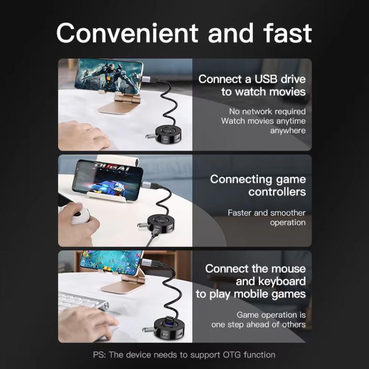 Mindpure US018 Computer Expansion USB2.0 4 Ports HUB, Length: 1.5m Black - USB HUB by Mindpure | Online Shopping UK | buy2fix