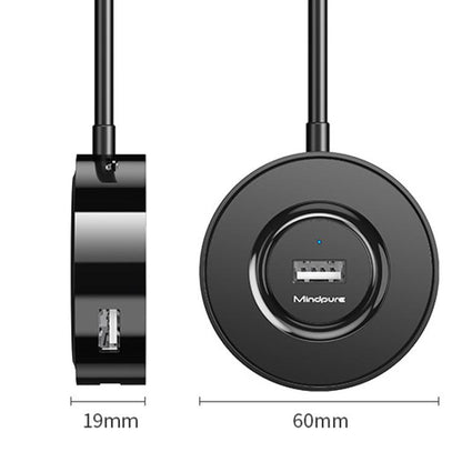 Mindpure US018 Computer Expansion USB2.0 4 Ports HUB, Length: 0.3m Black - USB HUB by Mindpure | Online Shopping UK | buy2fix