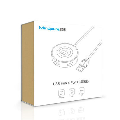 Mindpure US018 Computer Expansion USB2.0 4 Ports HUB, Length: 0.5m White - USB HUB by Mindpure | Online Shopping UK | buy2fix