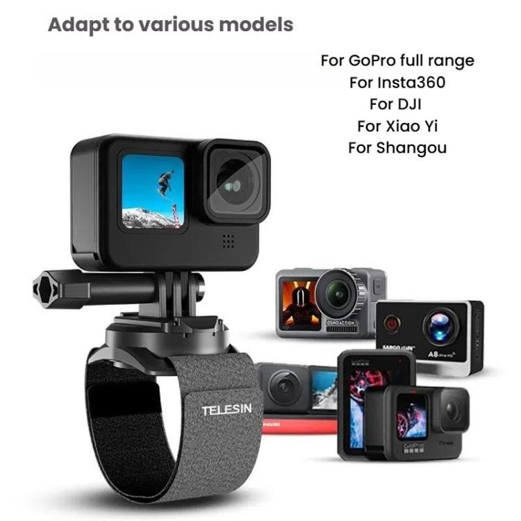 TELESIN Sports Camera Wrist Strap Steering Wrist Mount Strap(Gray Black) - Wrist Strap by TELESIN | Online Shopping UK | buy2fix