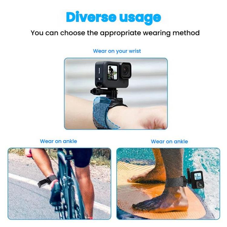 TELESIN Sports Camera Wrist Strap Steering Wrist Mount Strap(Gray Black) - Wrist Strap by TELESIN | Online Shopping UK | buy2fix