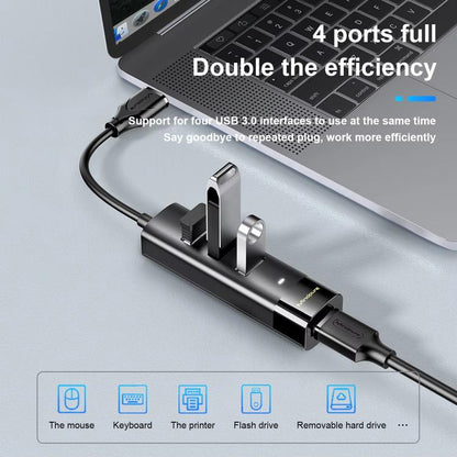 Mindpure US023 0.3m Type-C To 4-port USB3.0 Long Hub Docking Station Splitter - USB 3.0 HUB by Mindpure | Online Shopping UK | buy2fix