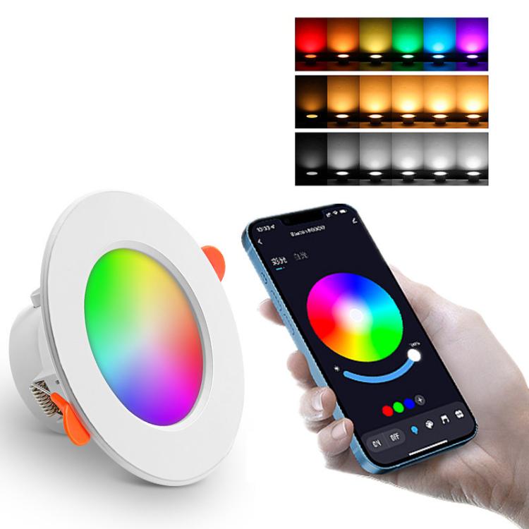 Tuya Bluetooth Smart Ceiling Lamp Round Recessed RGBCW Color Changing Dimmable Ceiling Light AC85-265V - Smart Light Bulbs by buy2fix | Online Shopping UK | buy2fix