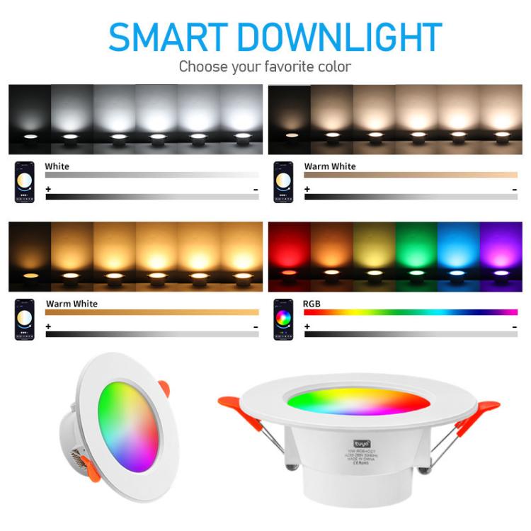 Tuya Bluetooth Smart Ceiling Lamp Round Recessed RGBCW Color Changing Dimmable Ceiling Light AC85-265V - Smart Light Bulbs by buy2fix | Online Shopping UK | buy2fix