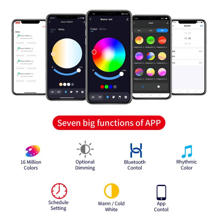 Tuya Bluetooth Smart Ceiling Lamp Round Recessed RGBCW Color Changing Dimmable Ceiling Light AC85-265V - Smart Light Bulbs by buy2fix | Online Shopping UK | buy2fix