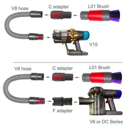 32mm Soft Brush+Connector For Shark Vacuum Cleaner Dusting Streak Free Soft Brush Replacement Accessory Set - Other Accessories by buy2fix | Online Shopping UK | buy2fix