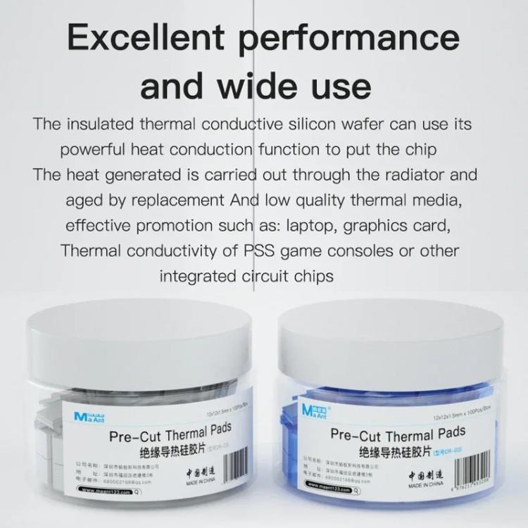 MaAnt DR-03 100pcs /Box Insulating Thermal Conductive Silicone Spacer CPU Thermal Spacer(Gray) - Others by MaAnt | Online Shopping UK | buy2fix