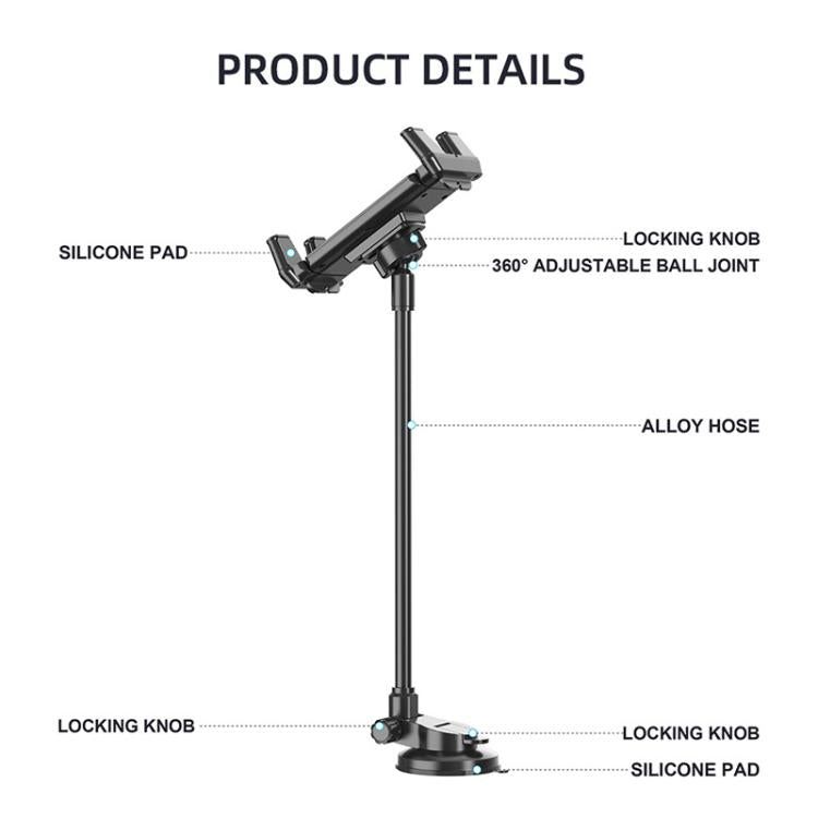 Car Suction Cup Extended Hose Universal Cell Phone Tablet Holder - Universal Car Holders by buy2fix | Online Shopping UK | buy2fix