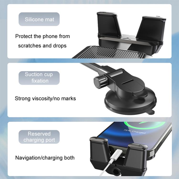 Car Suction Cup Extended Hose Universal Cell Phone Tablet Holder - Universal Car Holders by buy2fix | Online Shopping UK | buy2fix